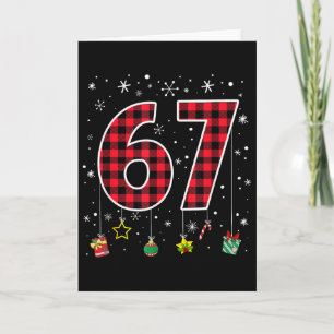 Cartão Divertido Seis Sete 6 7 Meme 67 Natal Xadrez Verme