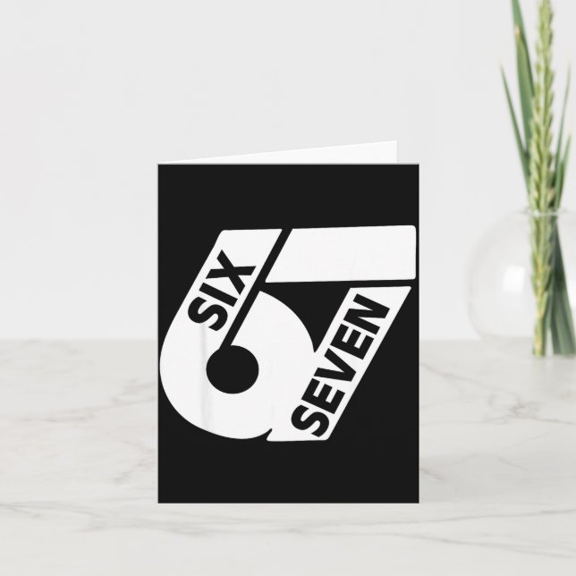 Cartão Divertido Seis Sete 6 7 Meme Gen Alpha 6 7 Meme Es (Frente)