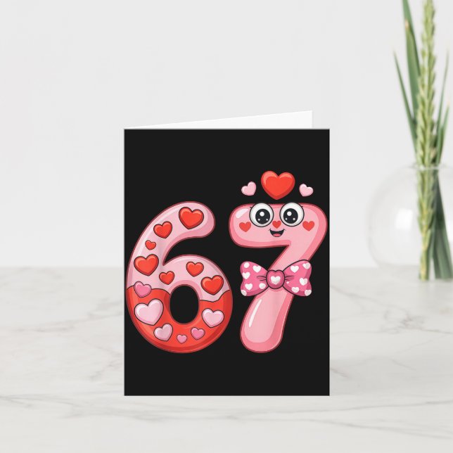 Cartão Divertido Seis Sete 6 7 Meme Para Homens Mulheres  (Frente)