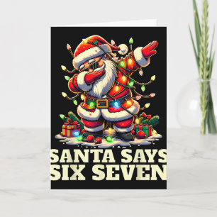 Cartão Divertido Seis Sete Natal 6-7 Meme Papai Noel 6 7