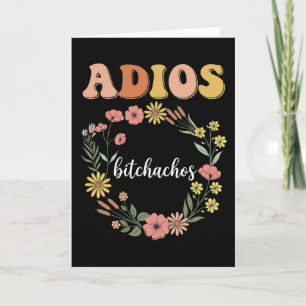 Cartão Divertidos Adeus Sarcásticos Bitchachos Floral Ret