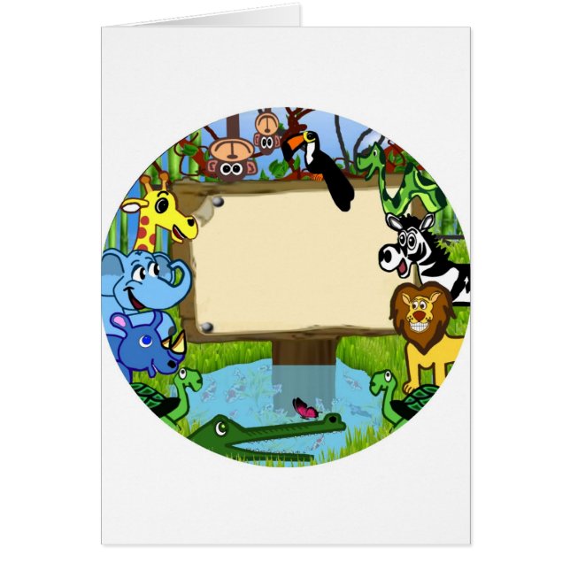 Cartão Divertimento com animais (Frente)