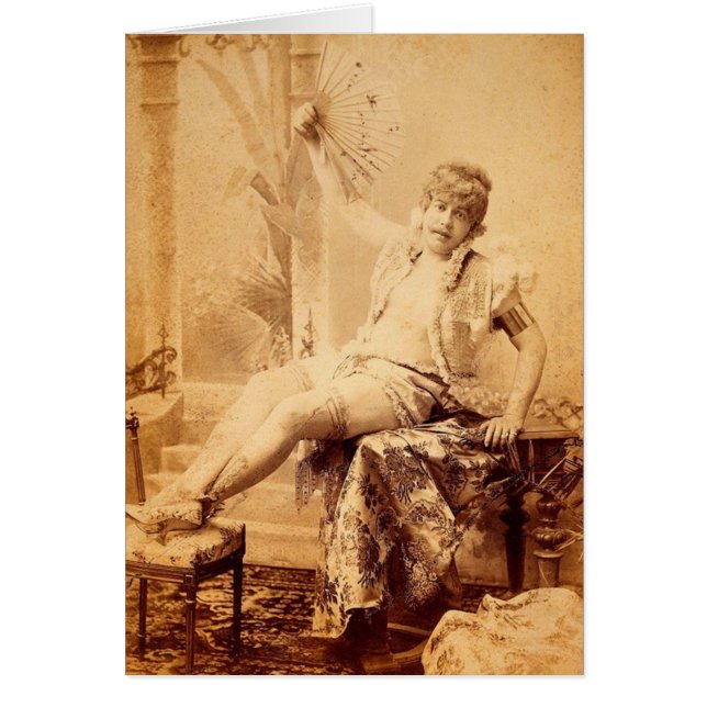 Cartão Divertimento com um fã (Frente)