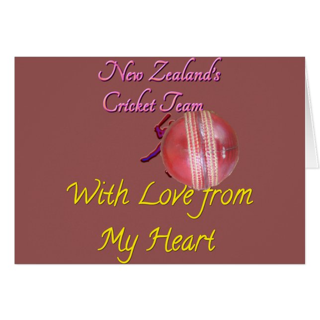 Cartão Divertimento de jogador de críquete da Nova Zelând (Frente Horizontal)