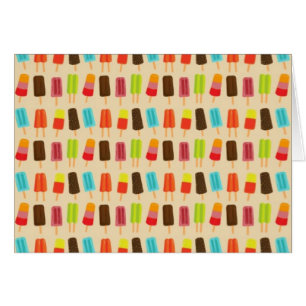 Cartão Divertimento e teste padrão retro dos Popsicles