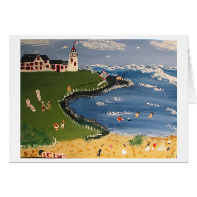 Cartão Divertir-se num Dia de Verão Quente (Frente horizontal)