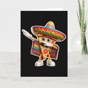 Cartão Dívida engraçada de pizza mexicana dança amante de