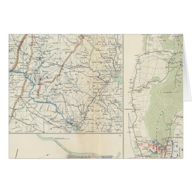 Cartão Divisões militares de Wash, Penn, Annapolis, NE Va (Frente Horizontal)