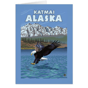 Cartão Divisor Bald Eagle - Katmai, Alaska