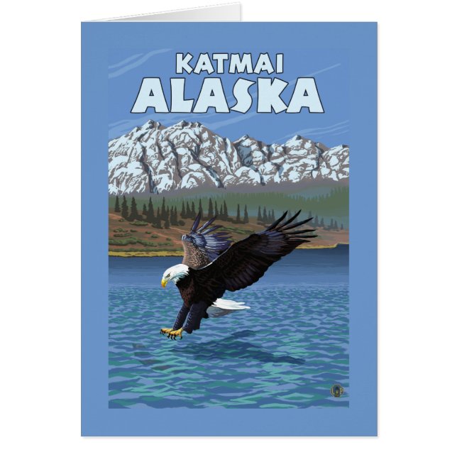 Cartão Divisor Bald Eagle - Katmai, Alaska (Frente)
