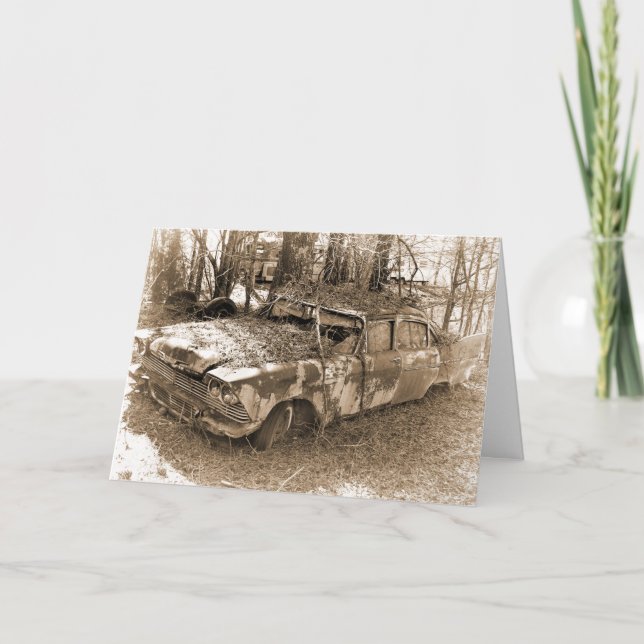 Cartão Divorce, Humor, Vintage Wrecked Car (Frente)