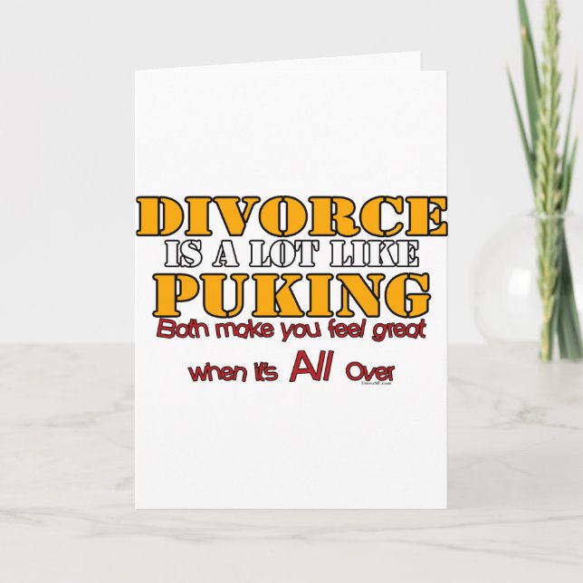 Cartão Divorce is Like Puking (Frente)