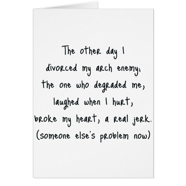 Cartão Divorce Poem (Frente)
