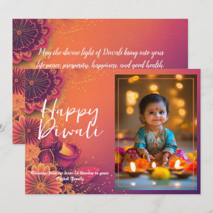 Cartão Diwali Glow & Giggles personalizável