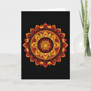 Cartão Diwali Rangoli Mandala Lótus Meditação Ioga