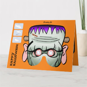 Cartão DIY Monster Paper Mask Halloween XL Card - Franky