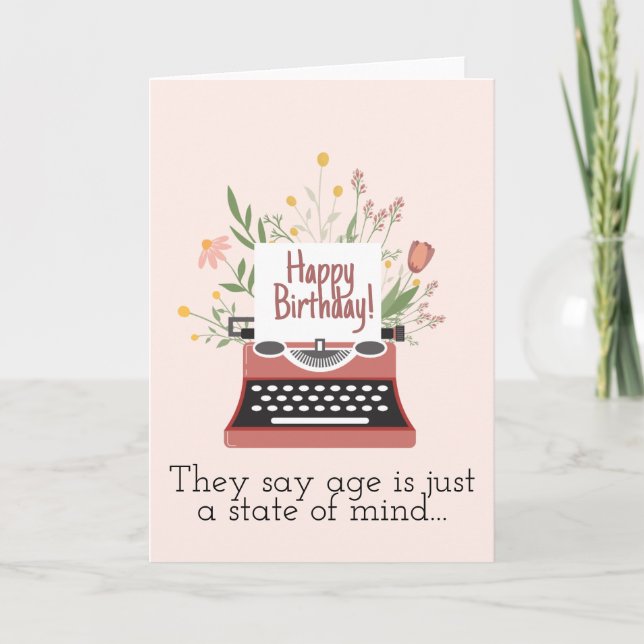 Cartão Dizem que a idade é apenas um estado mental (Frente)