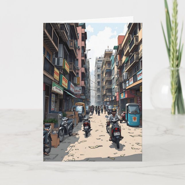 Cartão Dizendo Alô da Índia (Frente)