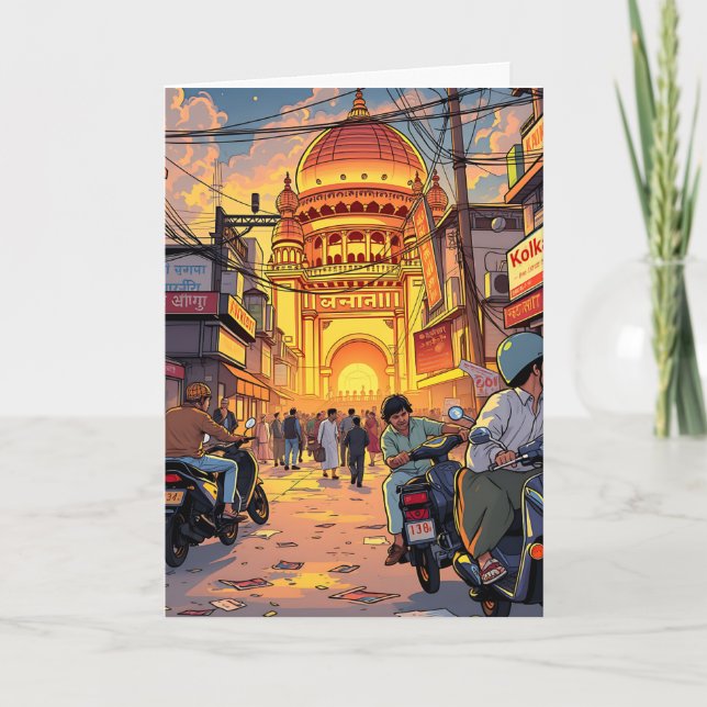Cartão Dizendo Alô da Índia | Kolkata (Frente)
