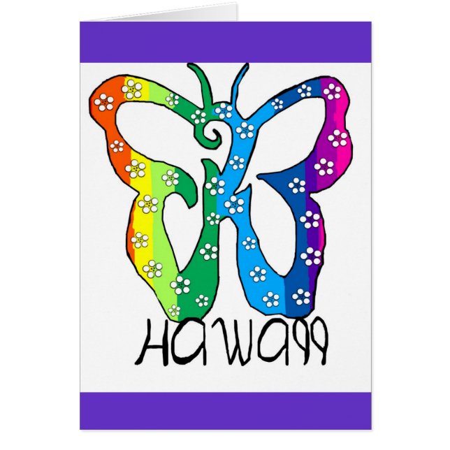Cartão Dizer de Havaí da borboleta (Frente)