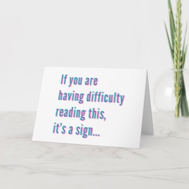 Cartão Dizzy Happy Birthday Message (Frente)