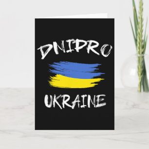 Cartão Dnipro Ucrânia Lembrança Bandeira do País Ucranian
