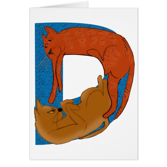 Cartão do alfabeto D do gato (Frente)