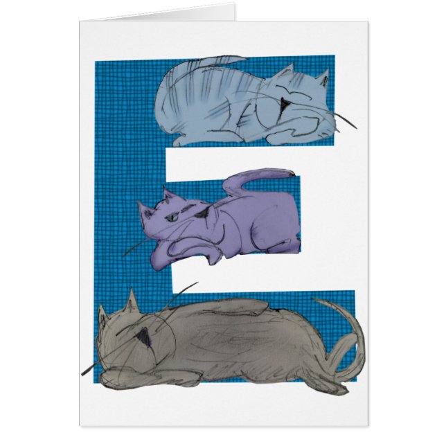 Cartão do alfabeto E do gato (Frente)