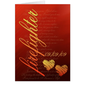 Cartão do amor do sapador-bombeiro - personalize