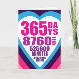 Cartão do aniversário - 365 dias - 1 amor