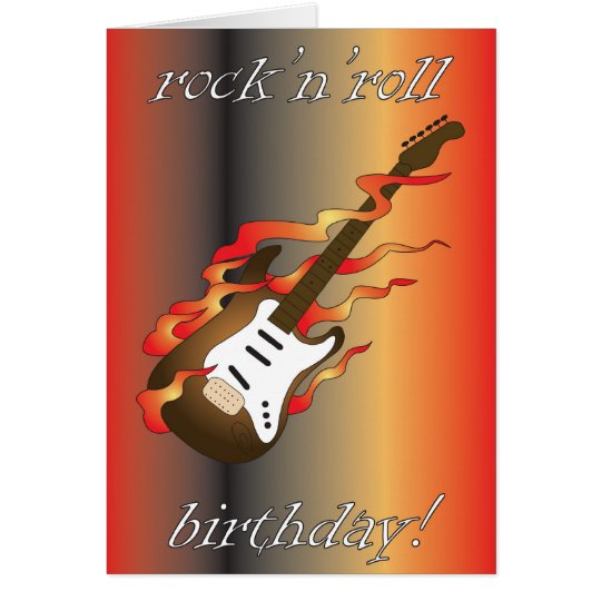 cartão do aniversário do rock and roll