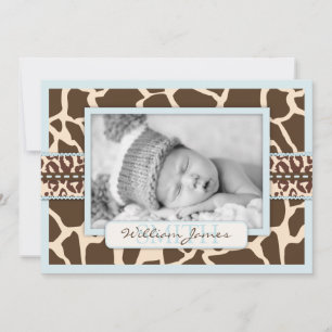 Cartão do anúncio do menino do safari