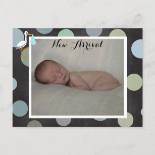 Cartão do anúncio do nascimento do bebé de