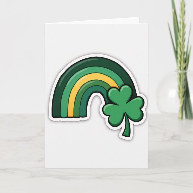 Cartão do Arco-Íris Irlandês Sortudo (Frente)