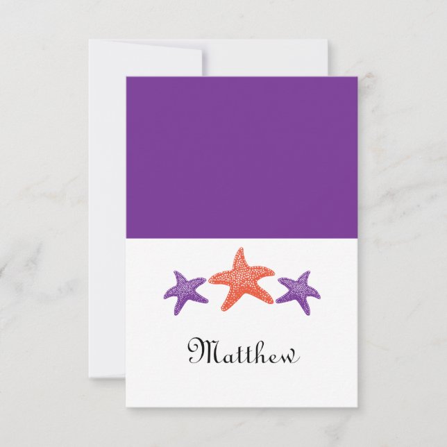 Cartão do assento da estrela do mar (Frente)