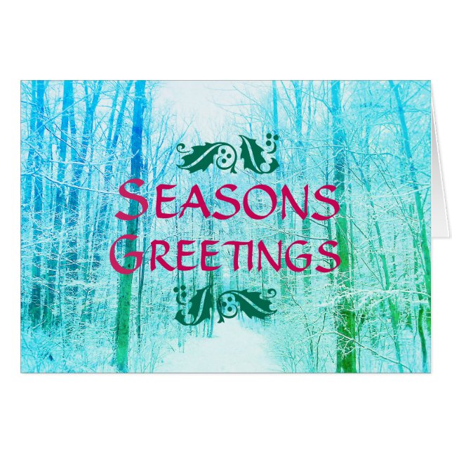 CARTÃO DO AZUL DAS MADEIRAS DO INVERNO DOS (Frente horizontal)