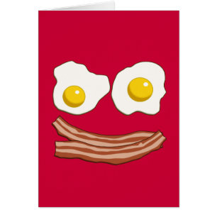Cartão do bacon e dos ovos