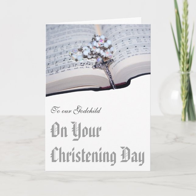 Cartão do batismo dos Godparents ao Godchild (Frente)