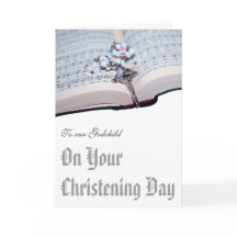 Cartão do batismo dos Godparents ao Godchild