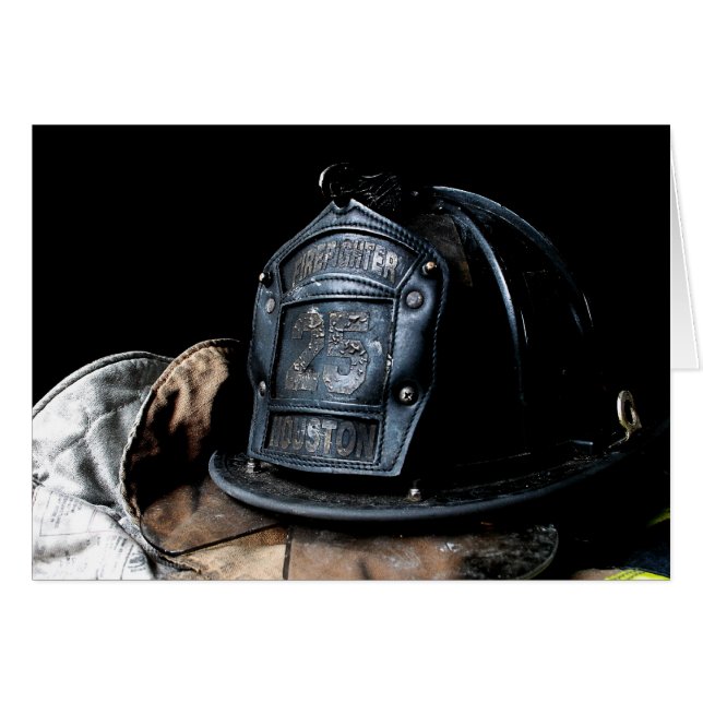 Cartão do bombeiro de Houston (Frente Horizontal)