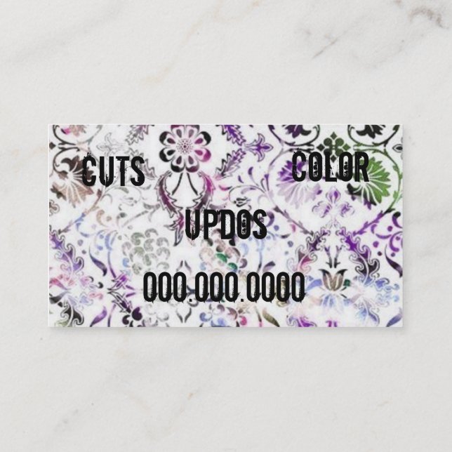 cartão do cabeleireiro (Verso)