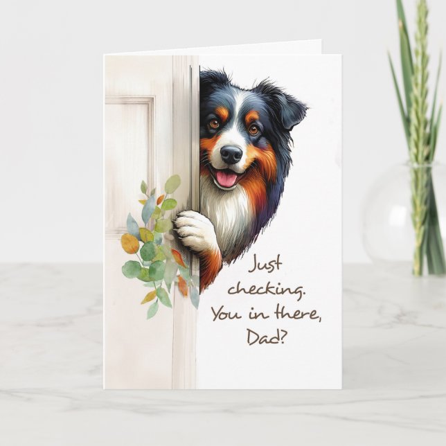 Cartão Do Cachorro Engraçado Dia de os pais Pup (Frente)