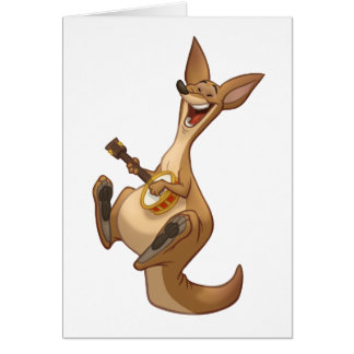 Cartão do canguru do Banjo-Strummin' (vazio para
