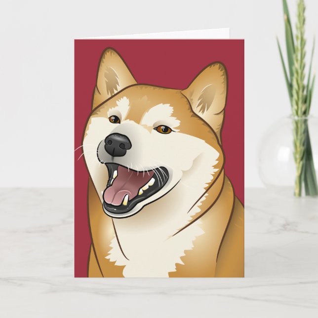 cartão do cão de Shiba Inu do feliz aniversario do (Frente)