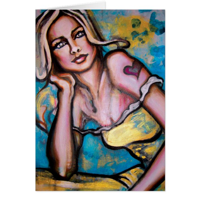 Cartão Do "cartão do impressão da arte da menina pirata" (Frente)