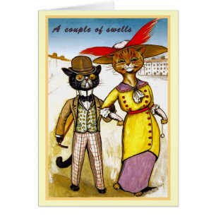 Cartão do casal do gato do inchamento de Louis