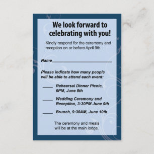 Cartão do casamento RSVP