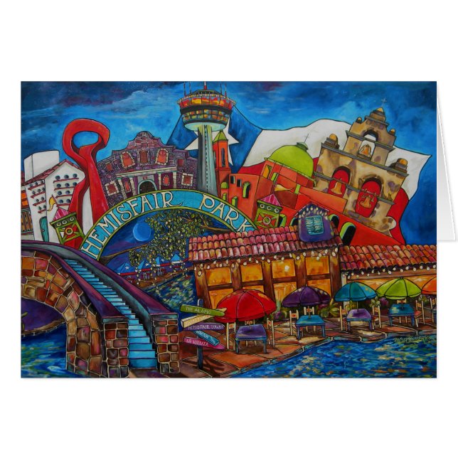 cartão do centro de San Antonio (Frente Horizontal)