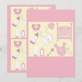 cartão do chá de fraldas