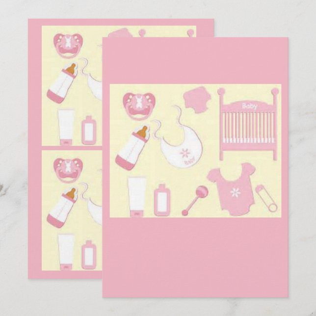 cartão do chá de fraldas (Frente/Verso)